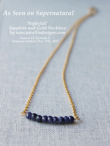Sapphire Necklace as seen on Supernatural by Nancy Wallis Designs in Canada