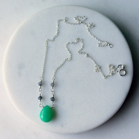 Chrysoprase and Labradorite Gemstone Necklace by Wallis Designs