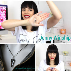 Jenny Winship on YouTube revealing her Wallis Designs necklace from The Artisan Group Bag