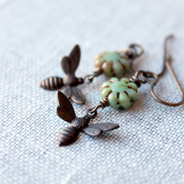 Dainty Bee Earrings for the Nature Lover