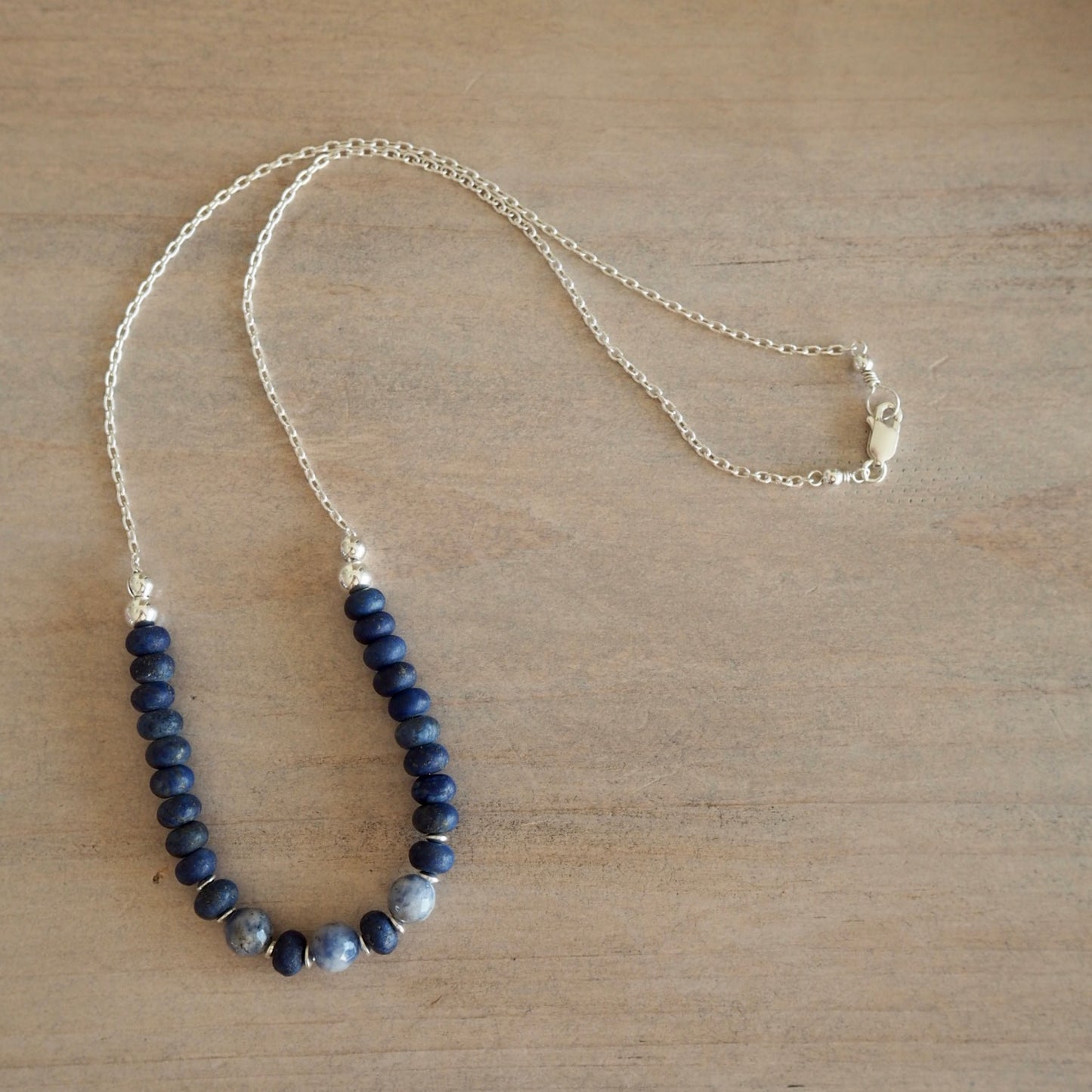 Lapis Lazuli and Blue Jasper Necklace by Wallis Designs
