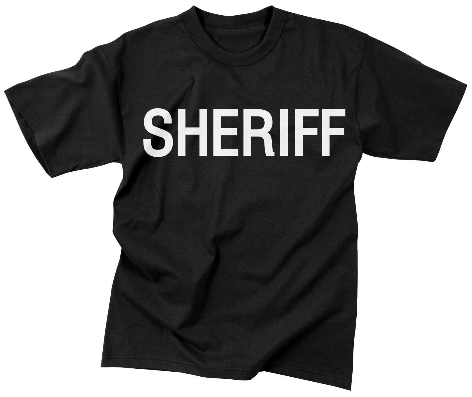 Black Sheriff Two Sided Official Issue Raid T Shirt Law Enforcement Grunt Force 4426