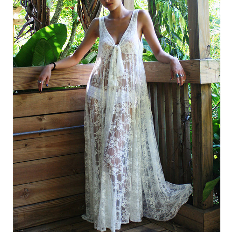 bohemian crochet wedding dress