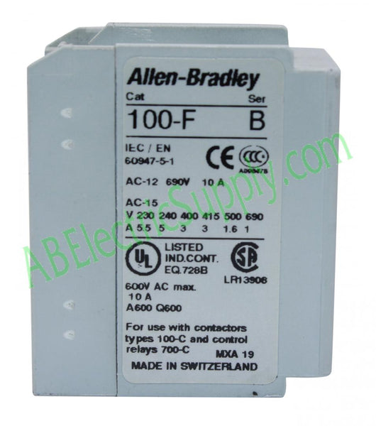 Allen Bradley Auxiliary Contact Block 100 F Ser B Ab Electric Supply Company