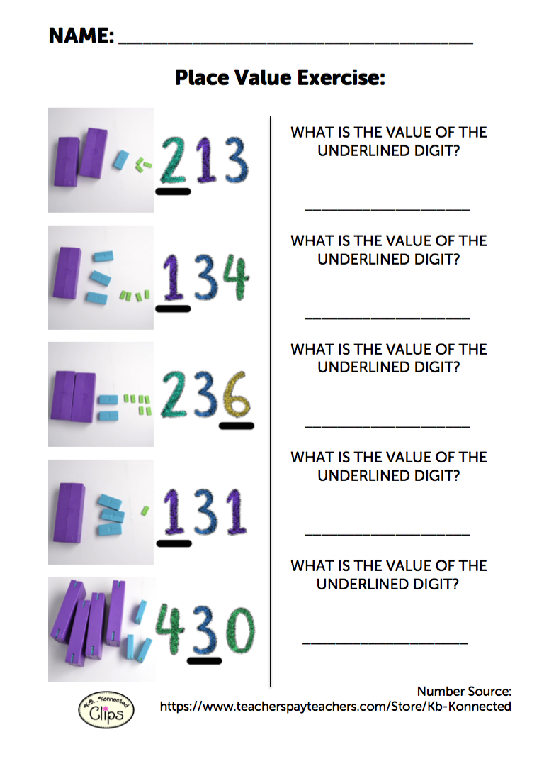 Free 2nd Grade Worksheet: Understanding Place Value of 3 ...