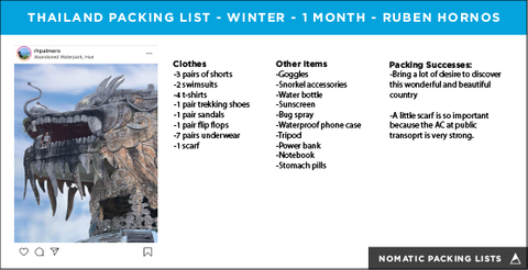 packing list for thailand