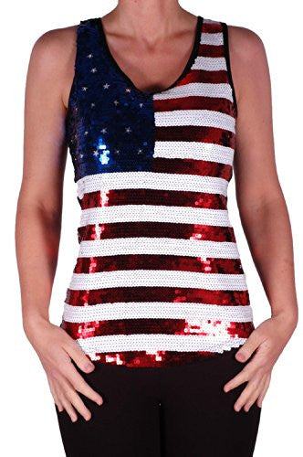1Stars and Stripes USA Sequined Vest