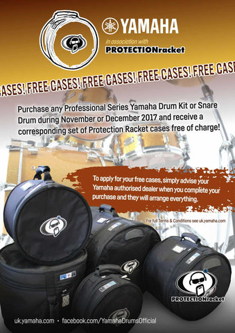 ProtectionRacket, Free Cases, Free Product, Terms and Conditions, Yamaha, Drums, Drum Cases.