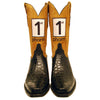 Black Giant Wild American Alligator Vamp with Camel Tan Suede Quarters