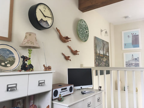 Bramwell Brown Weather Clock on a wall