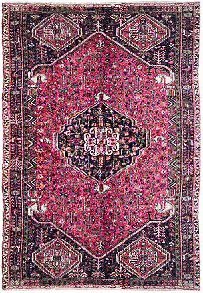 5' x 8' Dark Grey Semi Antique Shiraz Qashqai Rug 71931