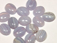Blue Lace Agate Cabochons 10x8mm Oval 4pc