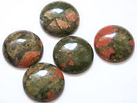 Unakite Cabochons 25mm Round 1pc