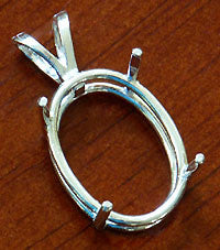 Oval Gem Pendant Setting 16x12mm SS