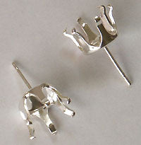 Earring Snap Settings 6mm Round SS 10pc