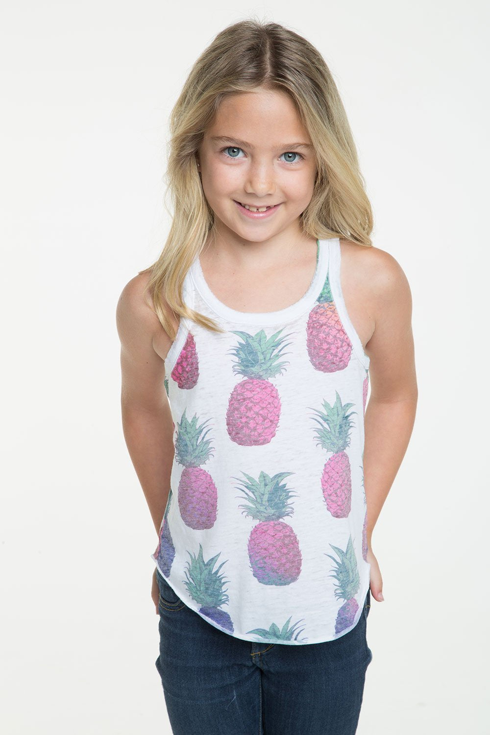 Chaser Girls Racer Pineapple Sunset Tank