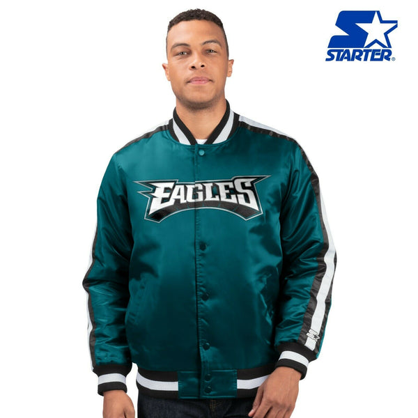 Philadelphia Eagles NFL Men's Starter O-LINE Button Up Satin