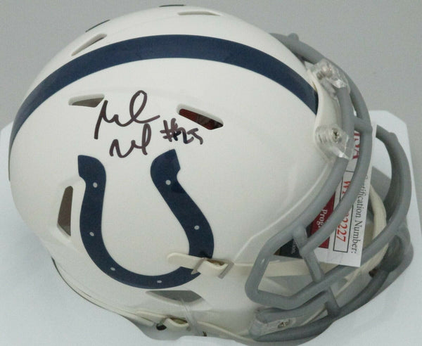 Marlin Mack Indianapolis Colts Signed Autograph Speed CHROME Mini Helmet JSA Witnessed Certified 