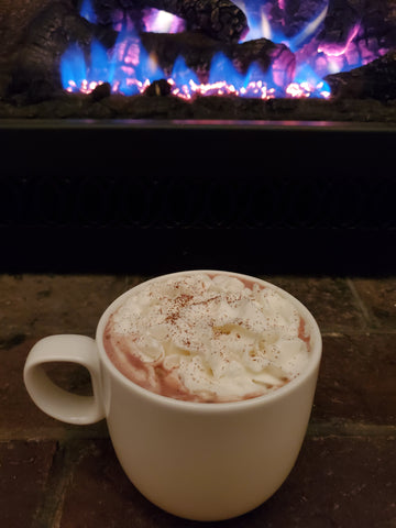 Time to kick back and enjoy the Three Chile Hot Coco with Royal Rose Syrup.