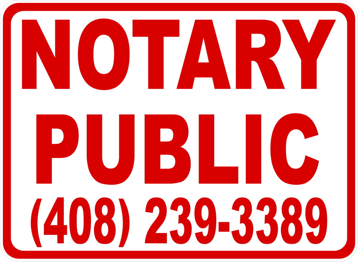 Notary Public Printable Sign