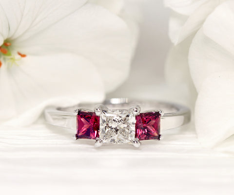 garnet diamond engagement ring