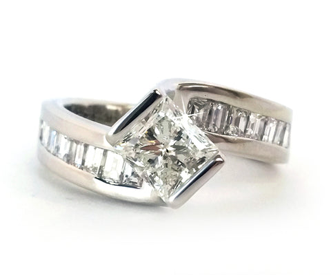 Twist Princess Engagement Ring