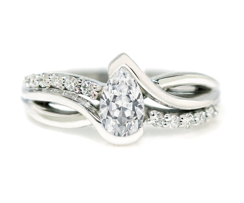 Pear Diamond Twist Engagement Ring