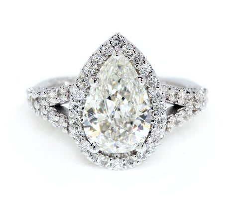 Pear Halo Engagement Ring