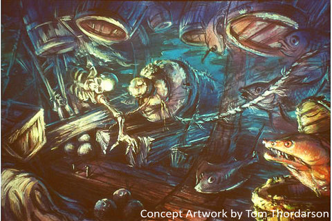 Ride Concept Art by Tom Thordarson for Disney's Under the Sea Grand Prix