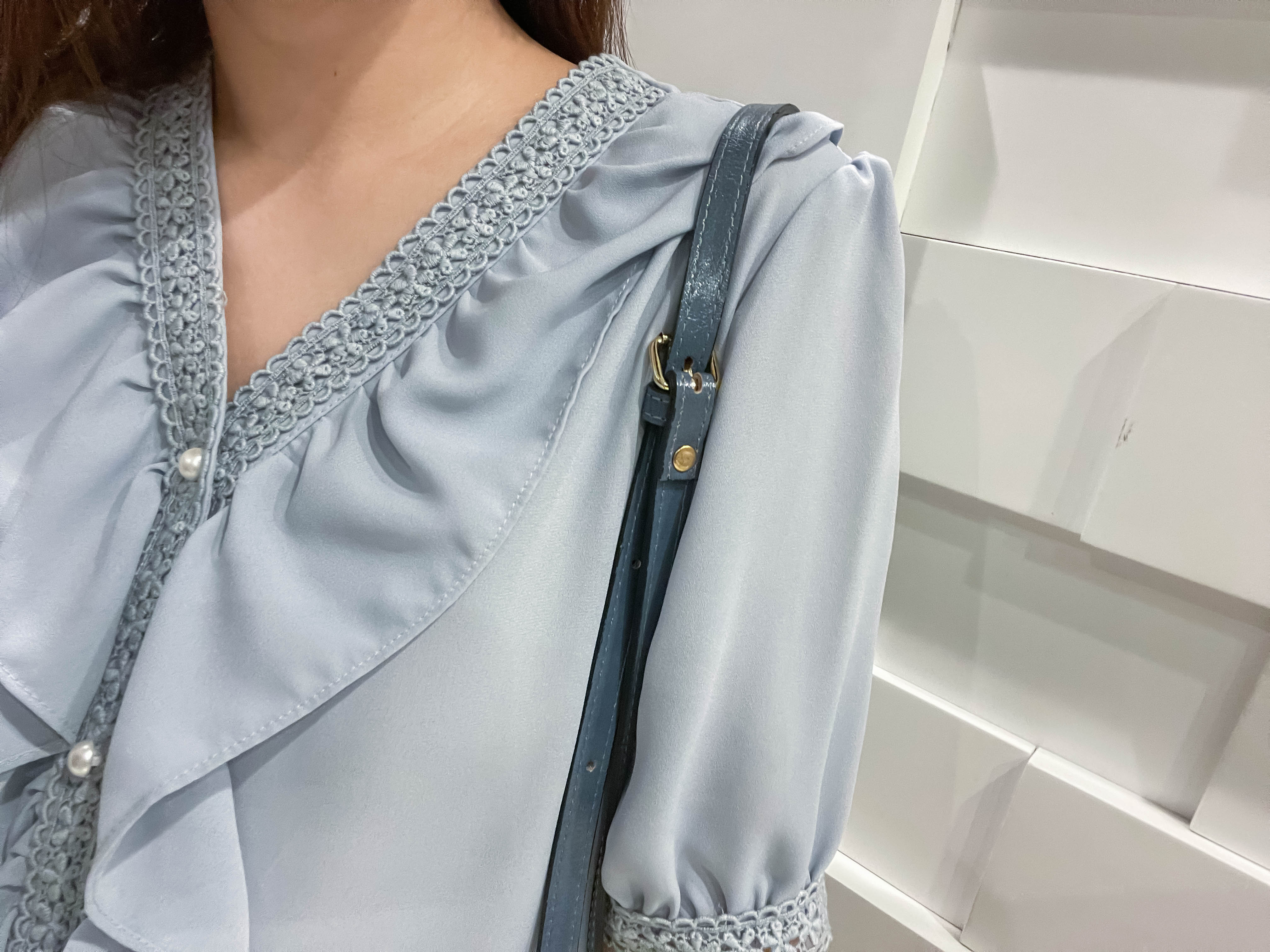 Floral Sea 雪紡小優雅花海鈎花裝飾上衣, Blouse/ BU8716