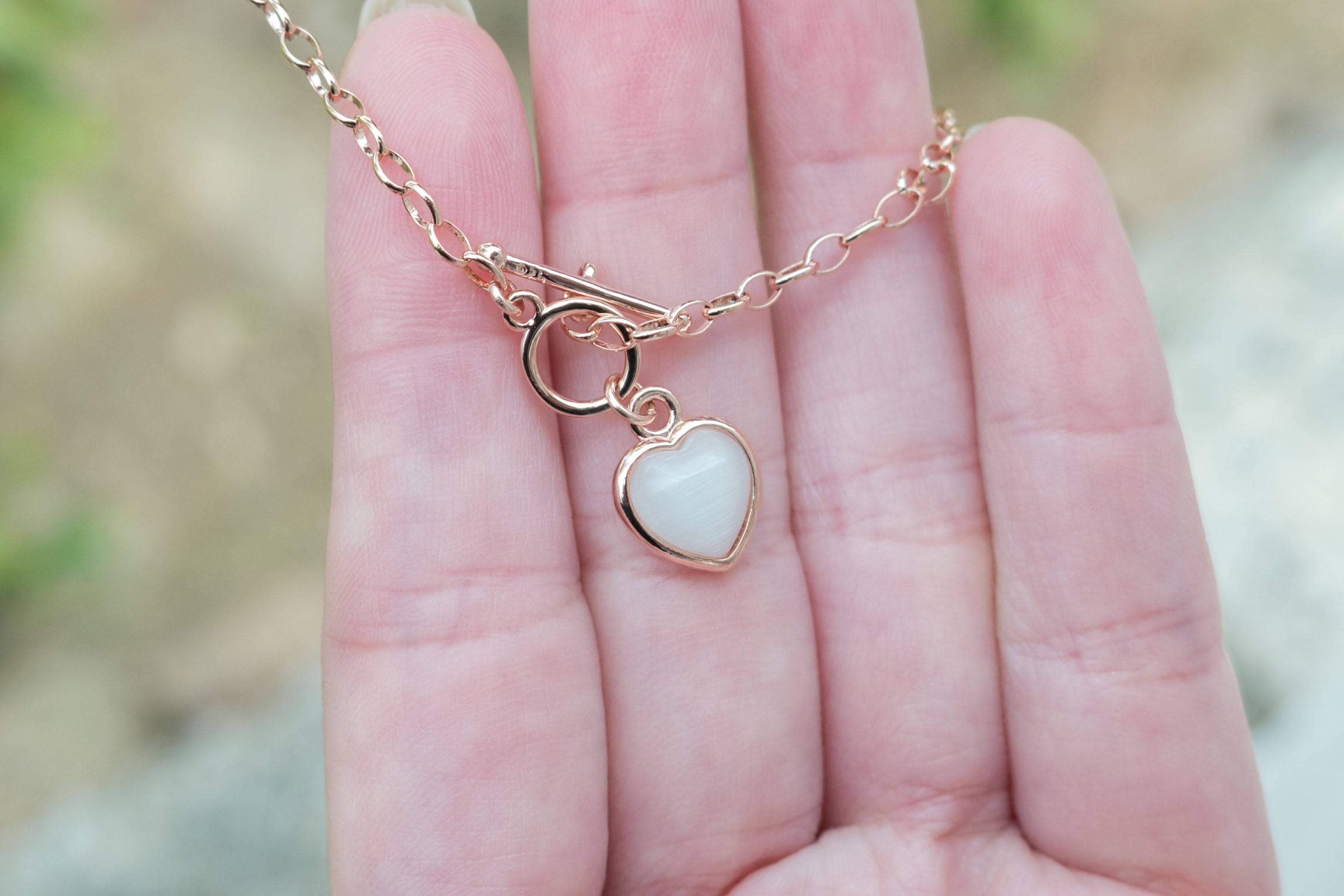 (925 silver) Heart, T-bar Necklace /NL8141