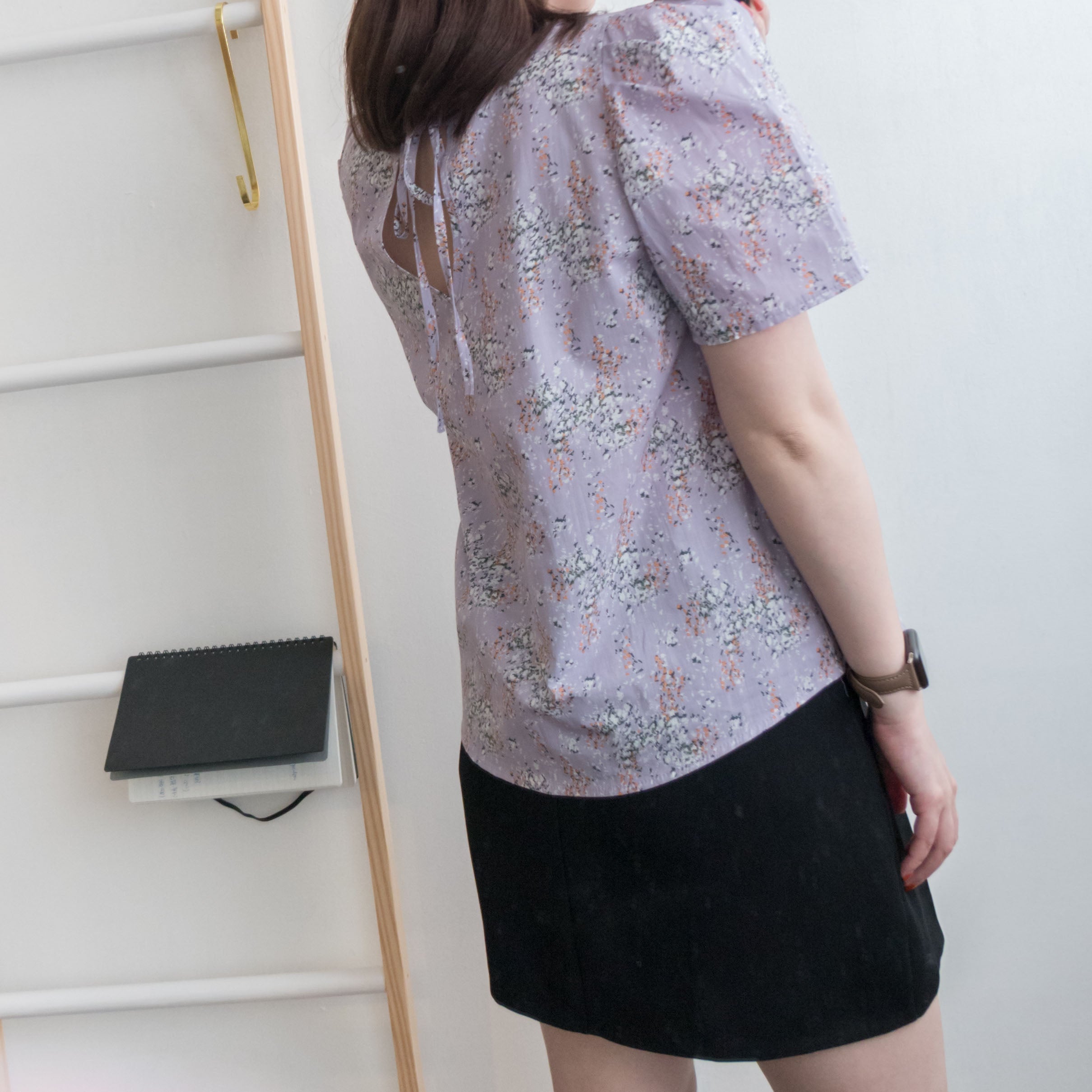 Ribbon Bouquets 情迷香芋紫花球印花後蝴蝶, Blouse/ BU8663