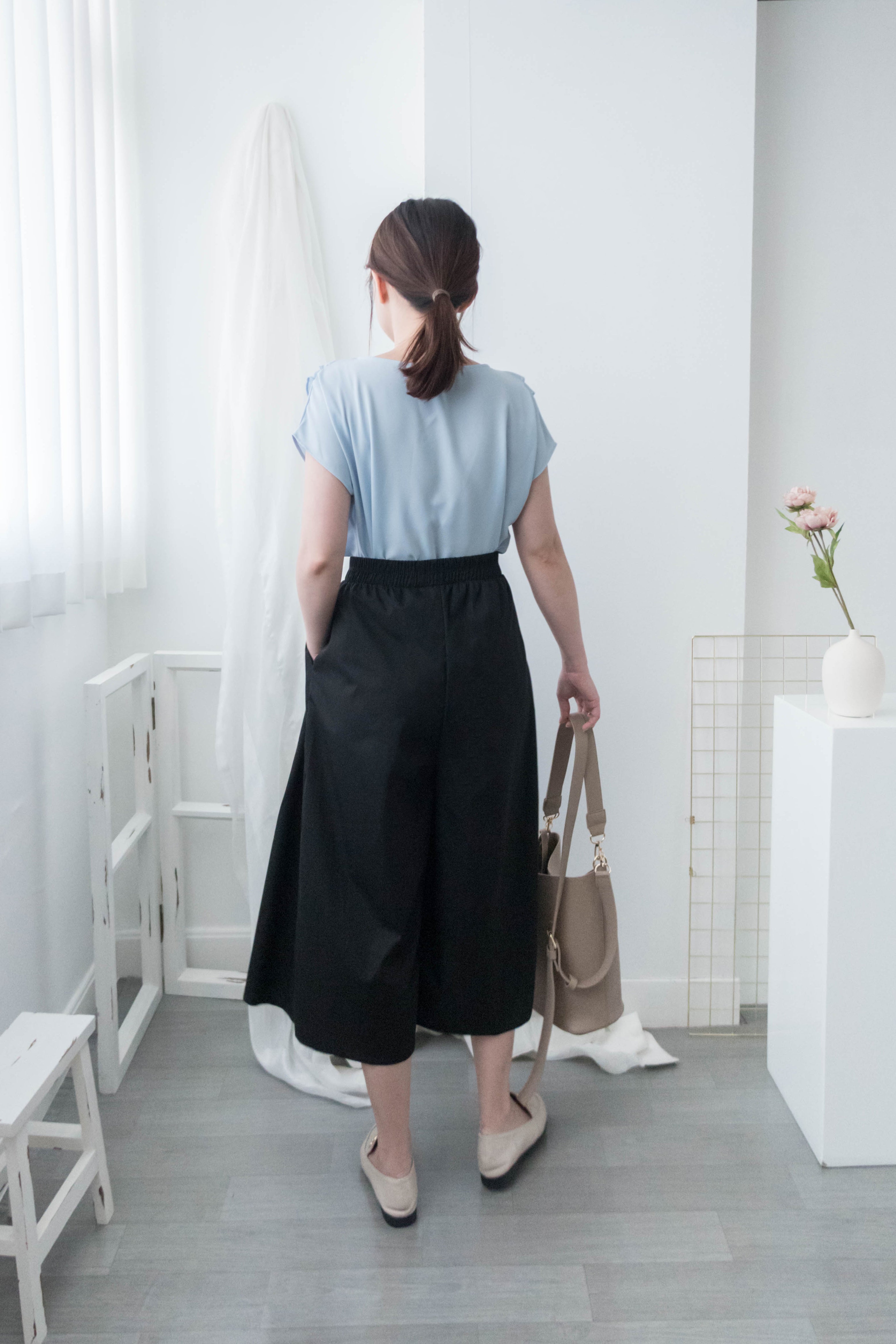 Comfy Chic 隨性挺身前車褶傘形裙褲, Skirt Pants/ PT8313
