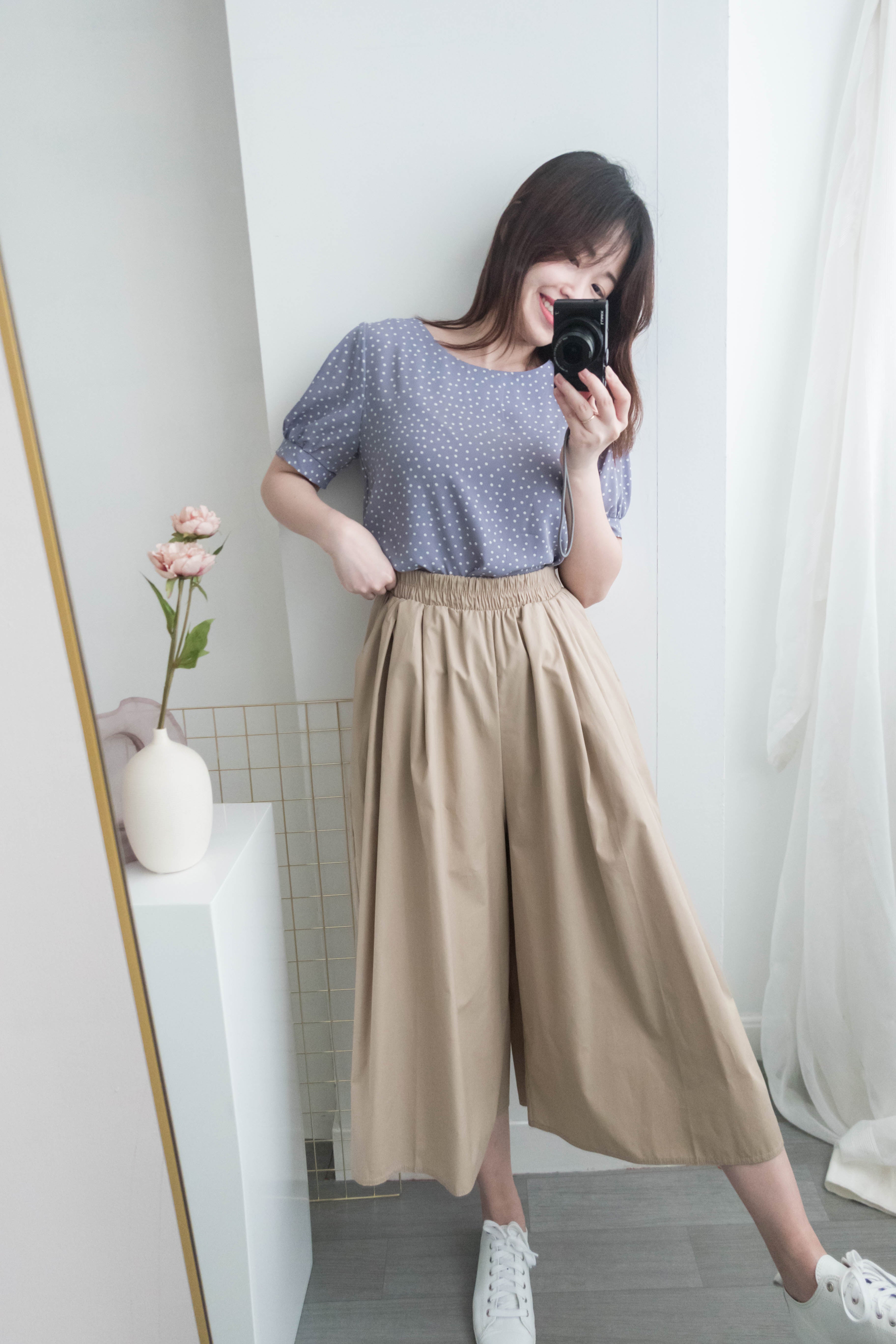 Comfy Chic 隨性挺身前車褶傘形裙褲, Skirt Pants/ PT8313
