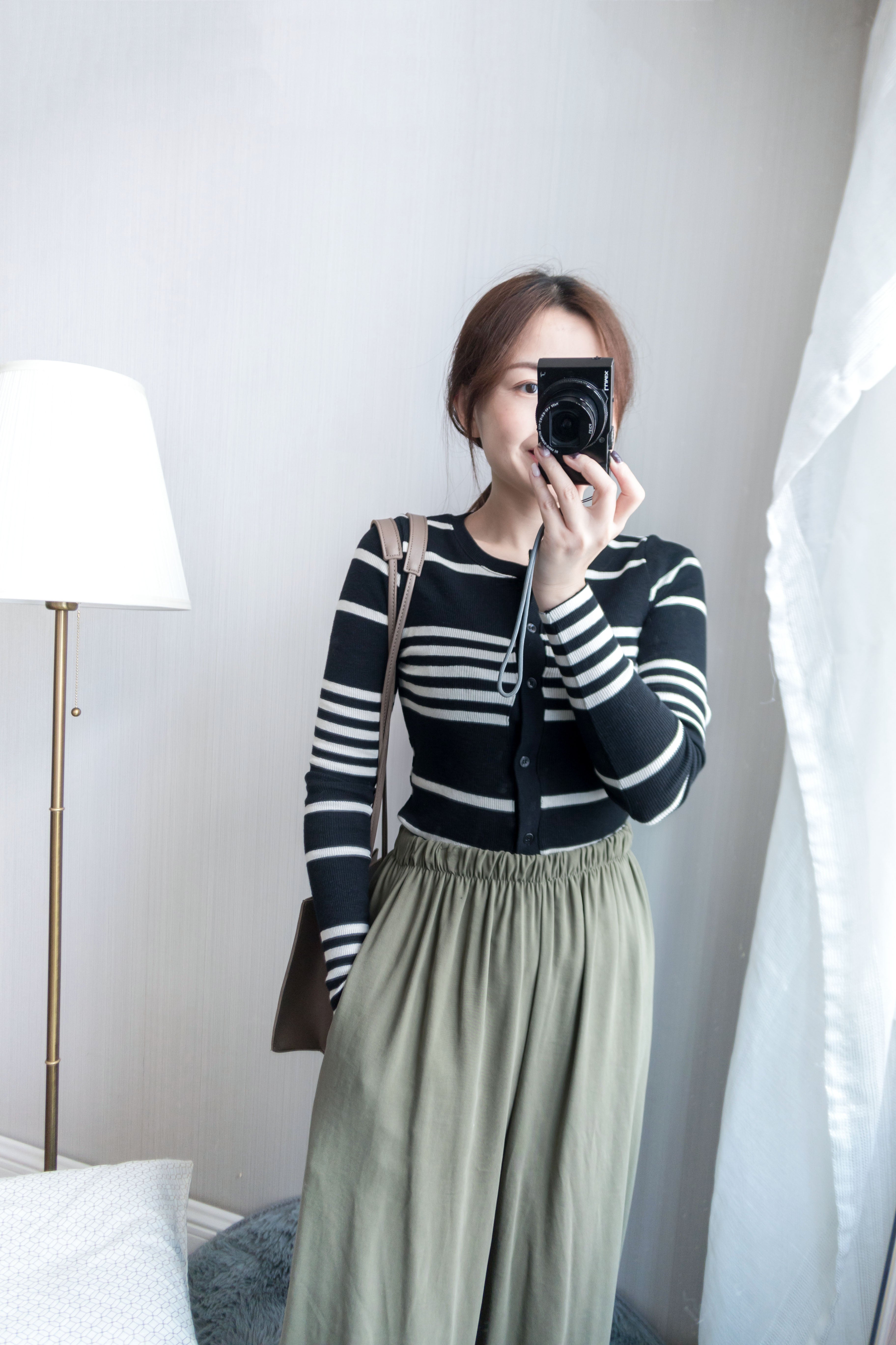Wide Leg 舒適隨性顯腳長裙形闊腳褲, Pants/ PT8191
