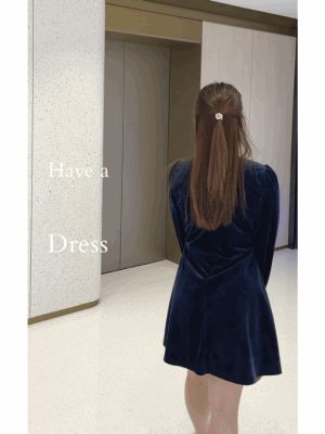Dating Velvet 浪漫約會深藍天鵝絨修腰, Dress/ DS9138