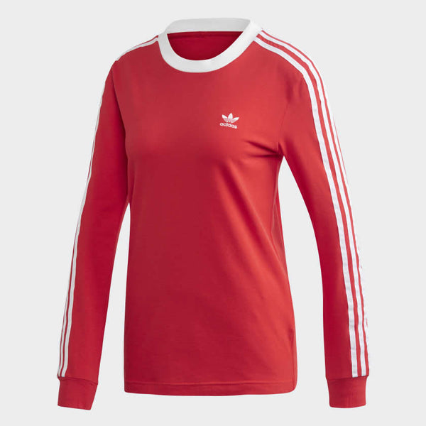 Pogo stick jump Copiar local Adidas Originals Mujer 3 Stripes Camiseta - Rojo FM3294 - Trade Sports