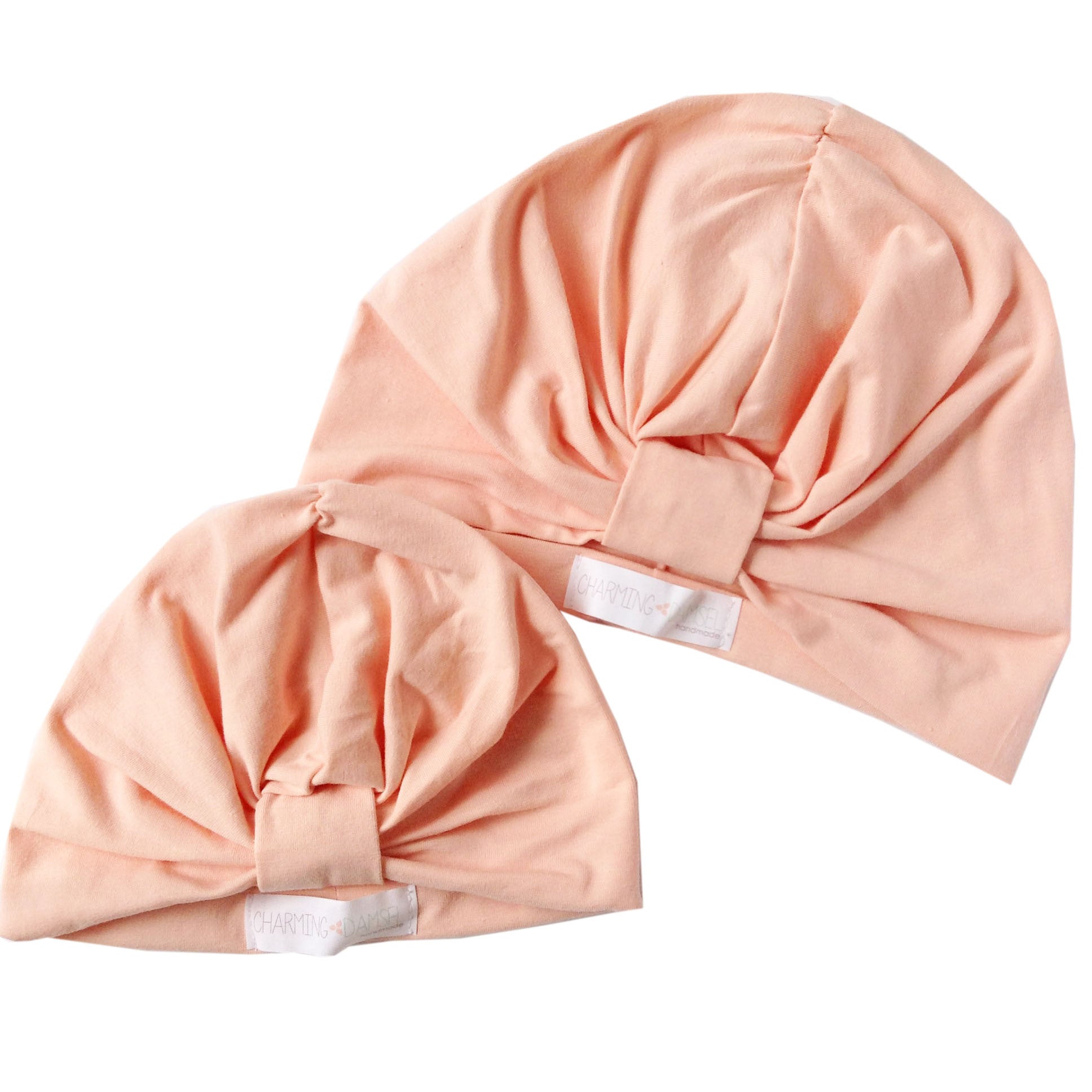 Peach Mommy & Me Gathered Turban Hat