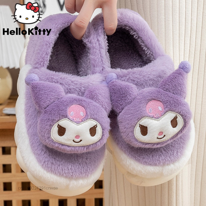 slogan Bane at opfinde Sanrio Hello Kitty Cotton Slippers Y2k Winter Heel Wrap Cute Kuromi Ho –  AnimeStoreom