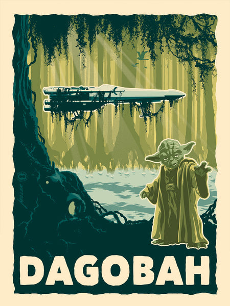 Destination Dagobah Silk Screen Star Wars Print by Brian Miller