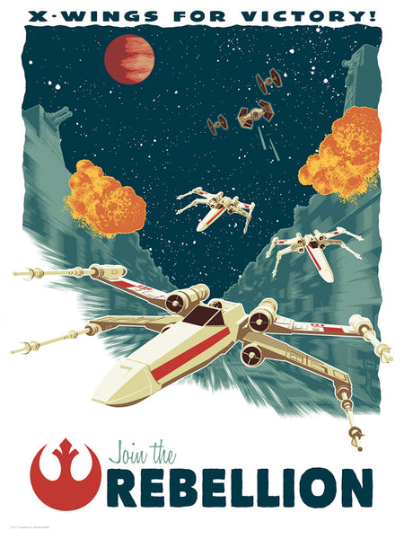 X-Wings for Victory Silk Screen Star Wars Print by Brian Miller