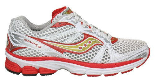 Women's Saucony ProGrid Guide 5 •White/Red/Gold.• Running Shoe 