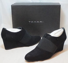 TAHARI Women's Sara Wedge - Black Suede - Multi SZ - NIB - MSRP $120 - ShooDog.com