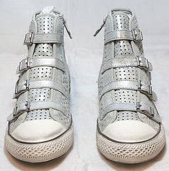 ASH ITALIA Women's Virgin Star Sneaker - Silver Leather - 39M - NIB - MSRP $235 - ShooDog.com