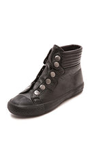 Ash Women's •Vespa• Leather High Top Sneakers - Black - ShooDog.com