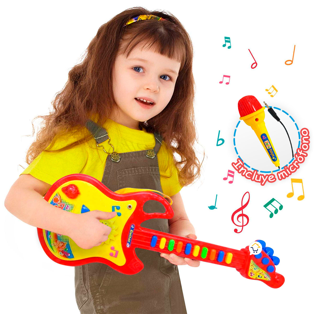 neumático dos semanas Pertenecer a Guitarra De Juguete Micrófono Luces Y Sonido Niños 719 – MalauShop