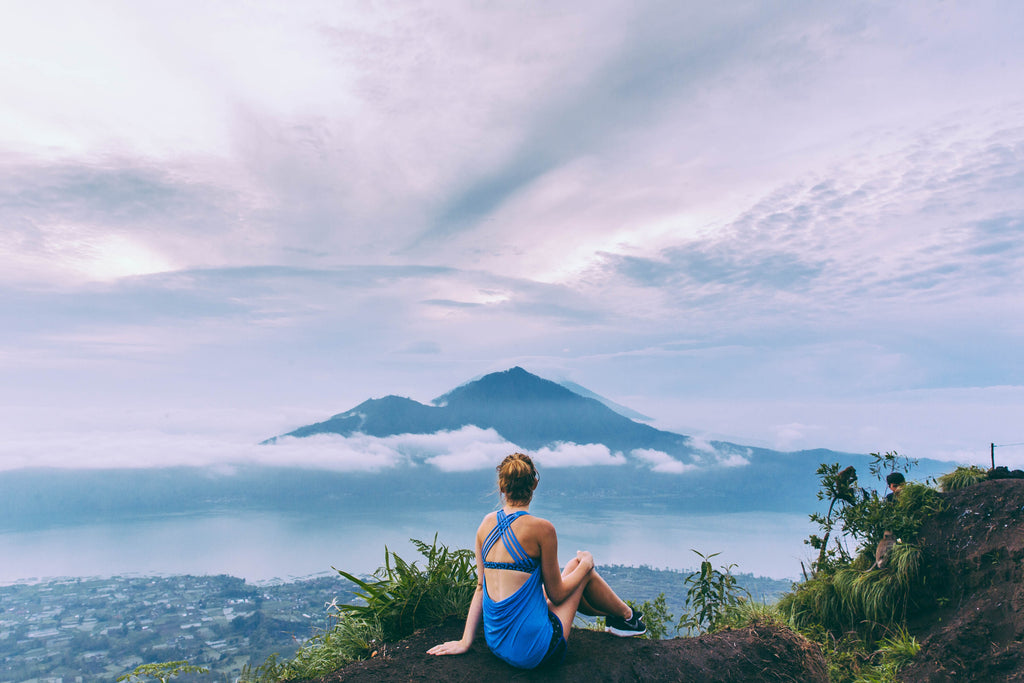 Polkadot Passport at Supernomad - Nicola Easterby with mountain view in Bali, Indonesia