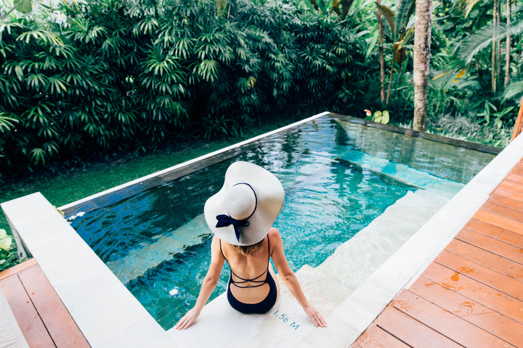 Polkadot Passport at Supernomad - pool at Four Seasons Sayan - Ubud, Bali, Indonesia