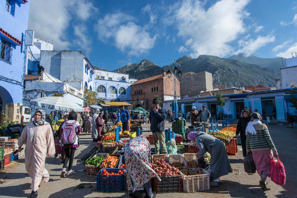 Street Scenes in Chefchaouen, Morocco by Sophee Smiles - Street Market