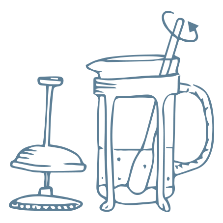 illustration of a cafetiere of coffee